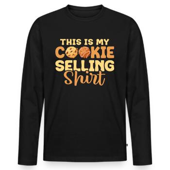 Boy Scout Cookie Merchant - Men's Premium Organic Long Sleeve Shirt - black - Front - Nico (187cm)