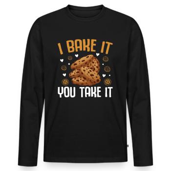 Baking Cookies Boy Scout Cookie Vendor - Men's Premium Organic Long Sleeve Shirt - black - Front - Nico (187cm)