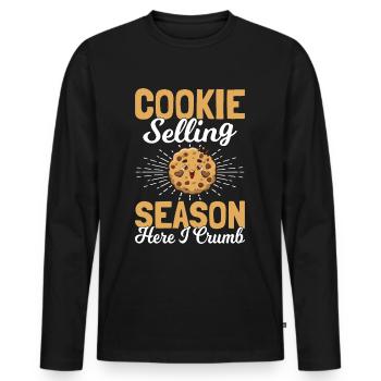 Pfadfinderkeks-Händler - Männer Premium Bio Langarmshirt - Schwarz - Vorne - Nico (187cm)