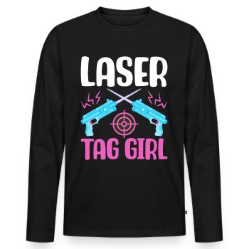 Player - Men's Premium Organic Long Sleeve Shirt - black - Front - Nico (187cm)