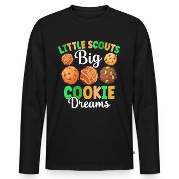 Boy Scout Cookie Merchant - Men's Premium Organic Long Sleeve Shirt - black - Front - Nico (187cm)