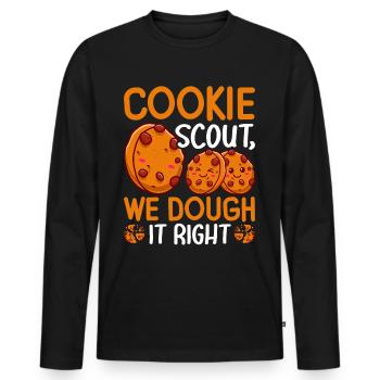 Funny Cookie Vendor - Men's Premium Organic Long Sleeve Shirt - black - Front - Nico (187cm)