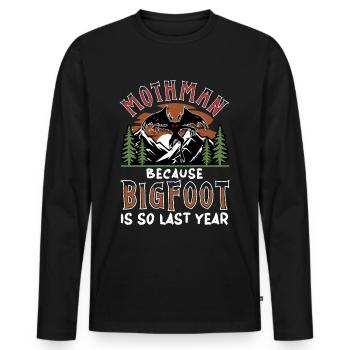 Sasquatch Cryptid Cryptozoology - Men's Premium Organic Long Sleeve Shirt - black - Front - Nico (187cm)