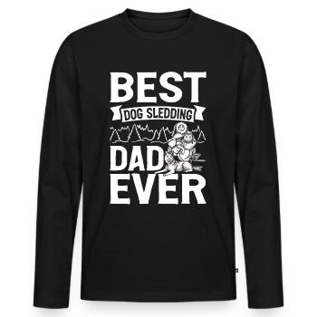 Mushing Dog Sledding Musher - Men's Premium Organic Long Sleeve Shirt - black - Front - Nico (187cm)