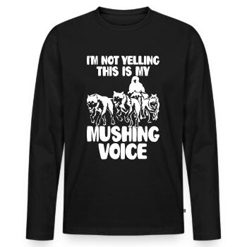 Mushing Dog Sledding Musher - Men's Premium Organic Long Sleeve Shirt - black - Front - Nico (187cm)