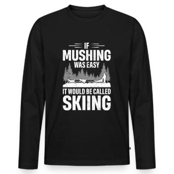 Mushing Dog Sledding - Men's Premium Organic Long Sleeve Shirt - black - Front - Nico (187cm)