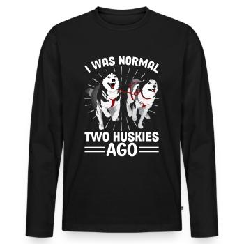 Mushing Dog Sledding Siberian Husky - Men's Premium Organic Long Sleeve Shirt - black - Front - Nico (187cm)