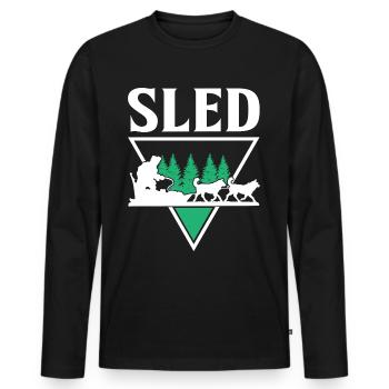 Mushing Dog Sledding Musher - Men's Premium Organic Long Sleeve Shirt - black - Front - Nico (187cm)