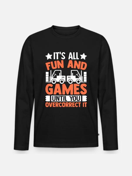Forklift driver - Men's Premium Organic Long Sleeve Shirt - black