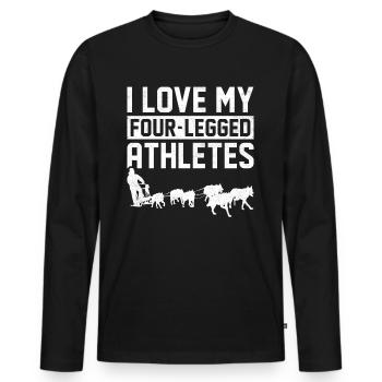 Mushing Dog Sledding Musher - Men's Premium Organic Long Sleeve Shirt - black - Front - Nico (187cm)