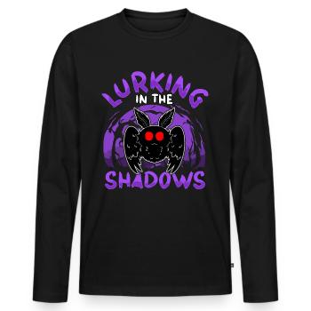 Mothman Crypttide Cryptozoology - Men's Premium Organic Long Sleeve Shirt - black - Front - Nico (187cm)