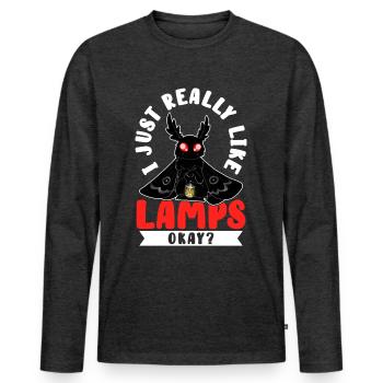 Mothman Crypttide Cryptozoology - Men's Premium Organic Long Sleeve Shirt - heather anthracite - Front - Nico (187cm)