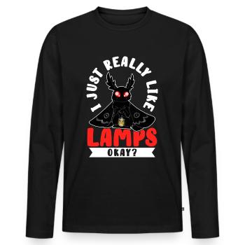 Mothman Crypttide Cryptozoology - Men's Premium Organic Long Sleeve Shirt - black - Front - Nico (187cm)