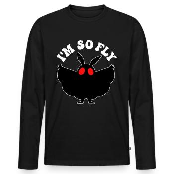 Mothman Crypttide Cryptozoology - Men's Premium Organic Long Sleeve Shirt - black - Front - Nico (187cm)
