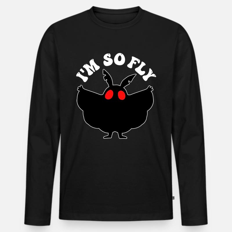 Mothman Kryptide Kryptozoologie - Männer Premium Bio Langarmshirt - Schwarz