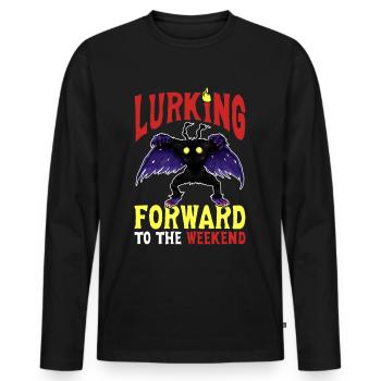 Mothman Crypttide Cryptozoology - Men's Premium Organic Long Sleeve Shirt - black - Front - Nico (187cm)