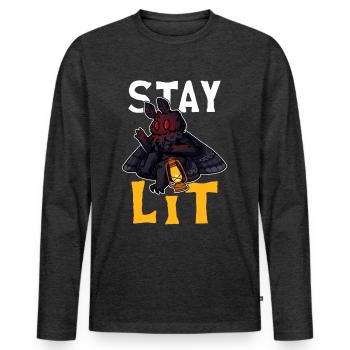 Mothman Crypttide Cryptozoology - Men's Premium Organic Long Sleeve Shirt - heather anthracite - Front - Nico (187cm)