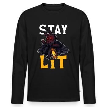 Mothman Crypttide Cryptozoology - Men's Premium Organic Long Sleeve Shirt - black - Front - Nico (187cm)
