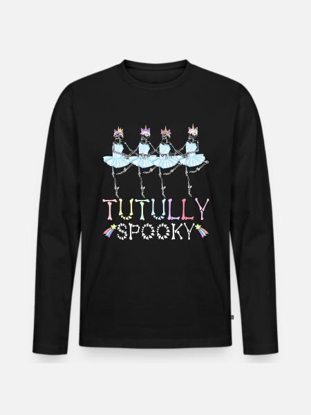 Halloween Skeleton Ballet Dance Ballerina - Men's Premium Organic Long Sleeve Shirt - black