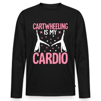 Gymnastique de la roue de charrette Cheerleading - T-shirt manches longues Premium bio Homme - noir - Devant - Nico (187cm)