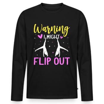 Gymnastique de la roue de charrette Cheerleading - T-shirt manches longues Premium bio Homme - noir - Devant - Nico (187cm)
