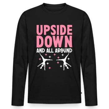 Gymnastique de la roue de charrette Cheerleading - T-shirt manches longues Premium bio Homme - noir - Devant - Nico (187cm)