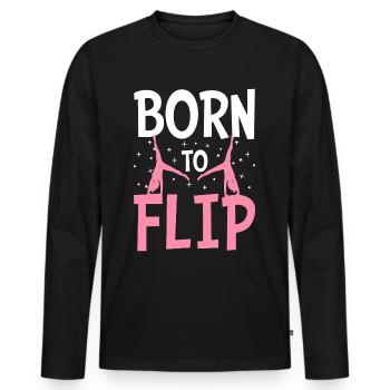 Gymnastique de la roue de charrette Cheerleading - T-shirt manches longues Premium bio Homme - noir - Devant - Nico (187cm)