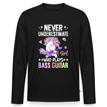Bassist Bassist - Men's Premium Organic Long Sleeve Shirt - black - Front - Nico (187cm)