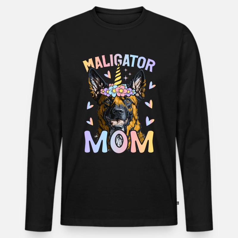 Belgischer Malinois Mutterhund - Männer Premium Bio Langarmshirt - Schwarz