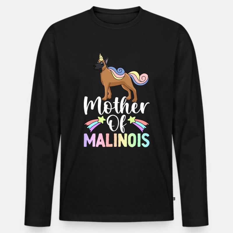Belgischer Malinois Mutterhund - Männer Premium Bio Langarmshirt - Schwarz