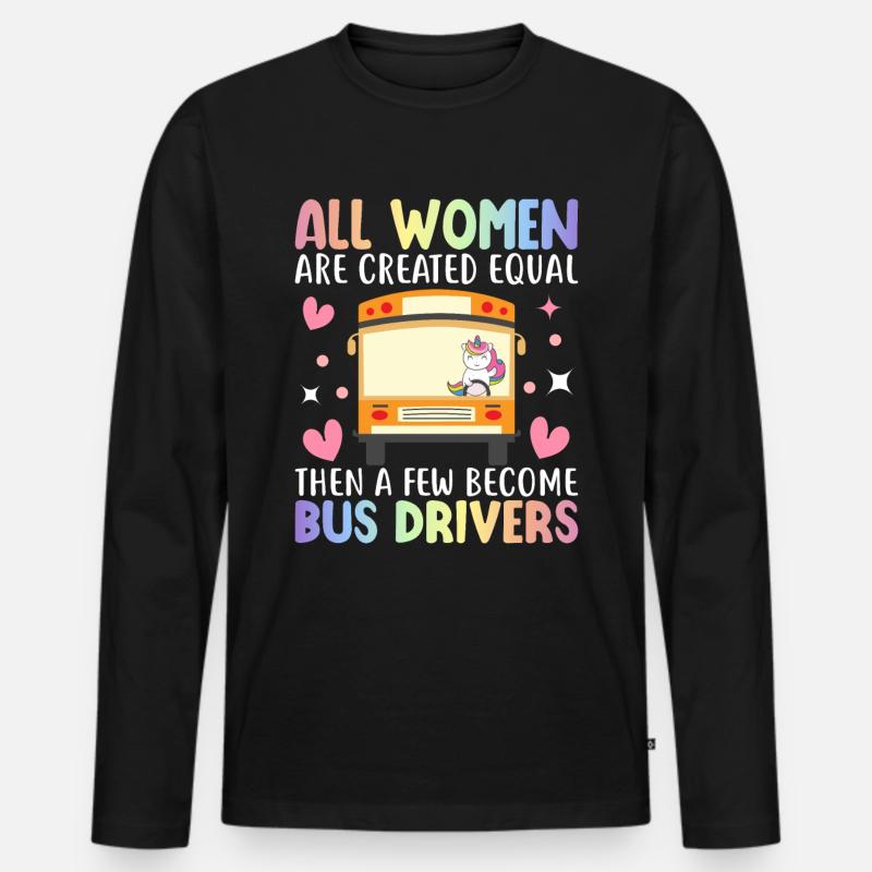 Busfahrerin - Männer Premium Bio Langarmshirt - Schwarz