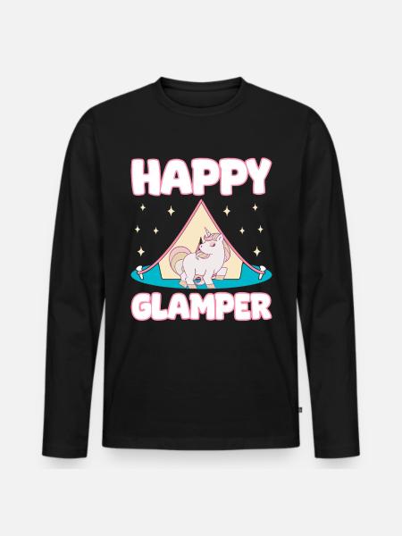 Glamping Motorhome Camping - Men's Premium Organic Long Sleeve Shirt - black