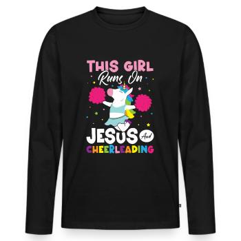 Cheerleader Cheer - Männer Premium Bio Langarmshirt - Schwarz - Vorne - Nico (187cm)