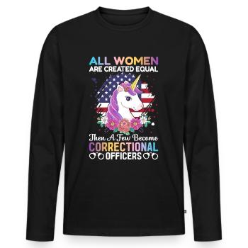 Organismes féminins d’application de la loi - T-shirt manches longues Premium bio Homme - noir - Devant - Nico (187cm)