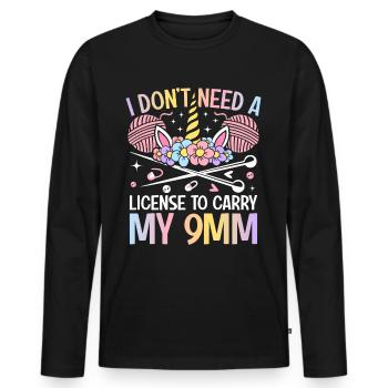 Crochet Crochet Knitting - Men's Premium Organic Long Sleeve Shirt - black - Front - Nico (187cm)