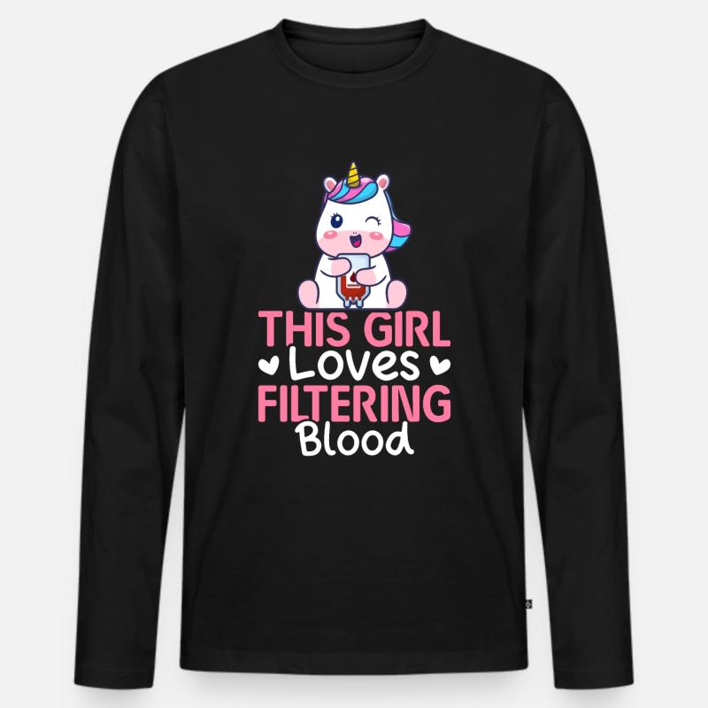 Dialyse-Techniker Girl Tech - Männer Premium Bio Langarmshirt - Schwarz