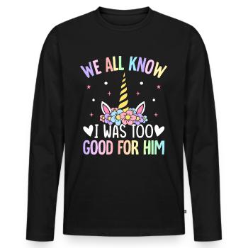 Célébration de la fête du divorce - T-shirt manches longues Premium bio Homme - noir - Devant - Nico (187cm)