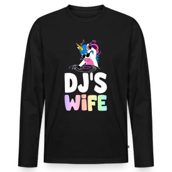 DJ Disc Jockey Disc Jockey - Men's Premium Organic Long Sleeve Shirt - black - Front - Nico (187cm)