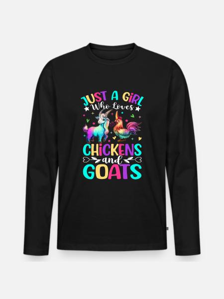 Female farm animals - Men's Premium Organic Long Sleeve Shirt - black