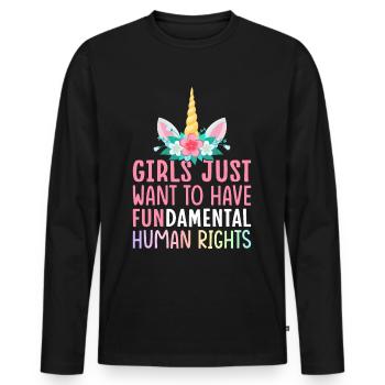 Liberal Feministisch Weiblich - Männer Premium Bio Langarmshirt - Schwarz - Vorne - Nico (187cm)