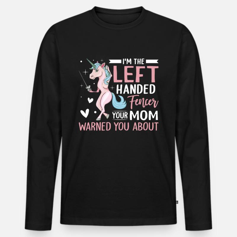 Fechtmädchen - Männer Premium Bio Langarmshirt - Schwarz
