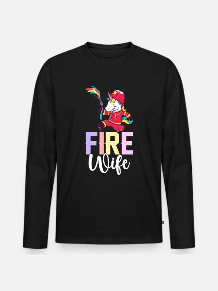 Firefighter Fire Fighting - Men's Premium Organic Long Sleeve Shirt - black