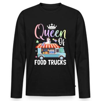 Female - Men's Premium Organic Long Sleeve Shirt - black - Front - Nico (187cm)