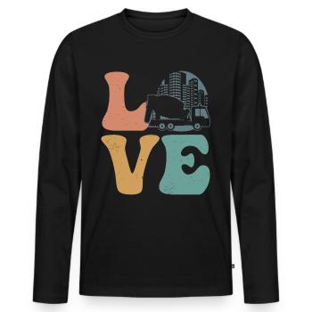 Cement Mixer Concrete Mixer Concrete Paver - Men's Premium Organic Long Sleeve Shirt - black - Front - Nico (187cm)