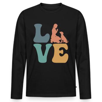 Dog Trainer Dog Training - Men's Premium Organic Long Sleeve Shirt - black - Front - Nico (187cm)