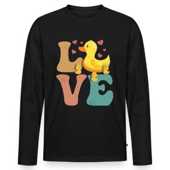 Ducks Ducklings Ducky - Men's Premium Organic Long Sleeve Shirt - black - Front - Nico (187cm)