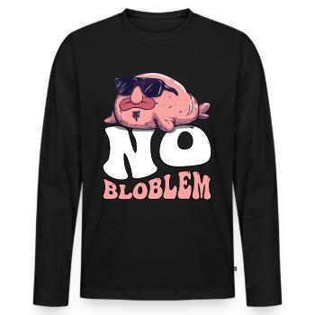 Groovy Blobfisch - Männer Premium Bio Langarmshirt - Schwarz - Vorne - Nico (187cm)