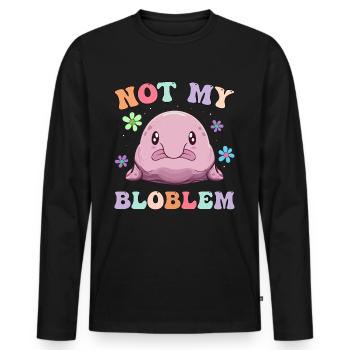 Groovy Blobfisch - Männer Premium Bio Langarmshirt - Schwarz - Vorne - Nico (187cm)
