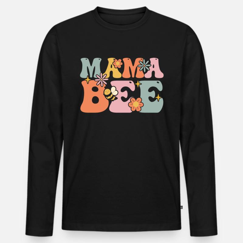 Groovy Beekeeper Imkereimutter - Männer Premium Bio Langarmshirt - Schwarz