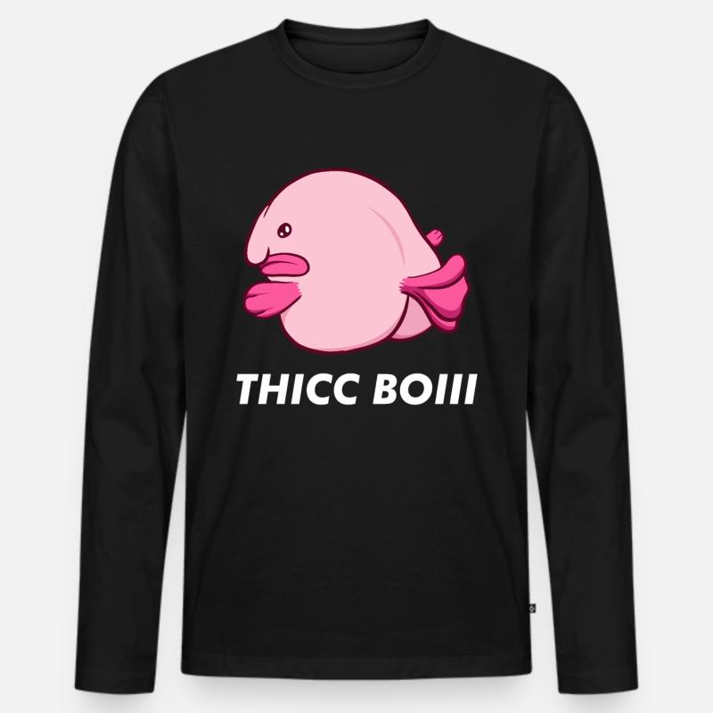 Kawaii Blobfisch - Männer Premium Bio Langarmshirt - Schwarz